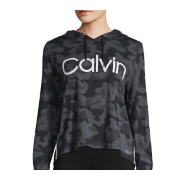 Calvin Klein Performance Tops - CK Performance Graphic Pullover Camo Hoodie Large